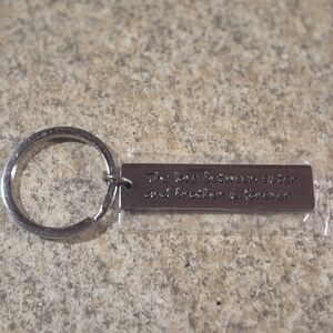 Silver Keychain with Engraving Love Between Sister & Brother Is Forever. New